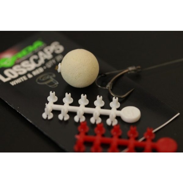 Korda Floss Caps White/Red - Boilie Stopper