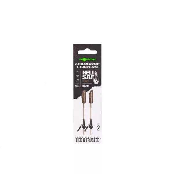 Korda Kable Leadcore Leader Heli Safe Gravel Bojlis Rig 50cm 2 Stk.
