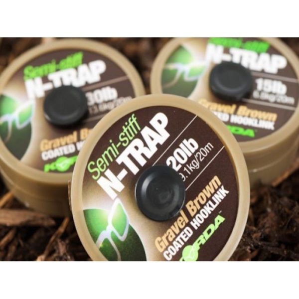 Korda N-Trap Semi Stiff 30lb Gravel Brown - Boilie-Vorfachschnur