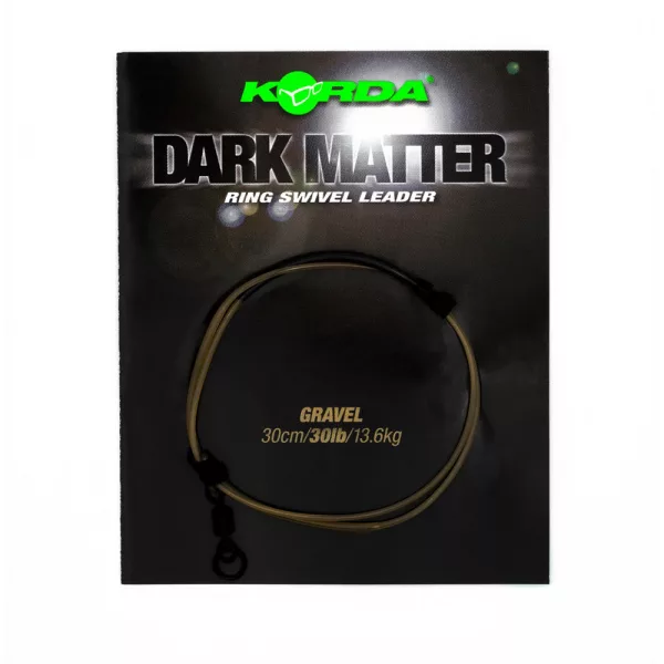 Korda Dark Matter Leader Ring Swivel Kies 30lb 30cm Vorgebundenes Boilie-Rig