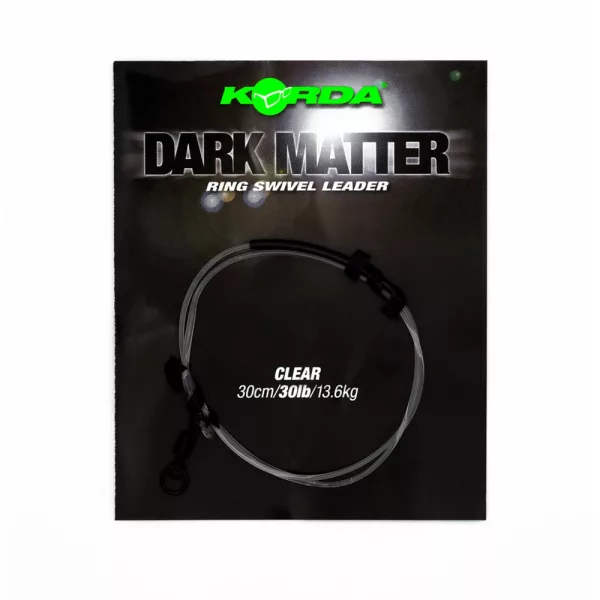 Korda Dark Matter Leader Ring Swivel Transparent 30lb 30cm Vorgebundenes Boilie-Rig