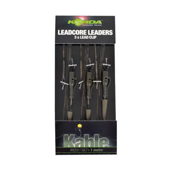 Korda Leadcore Hybrid Lead Clip Weed/Silt Vorgebundene Boilie Montage 3 Stk.