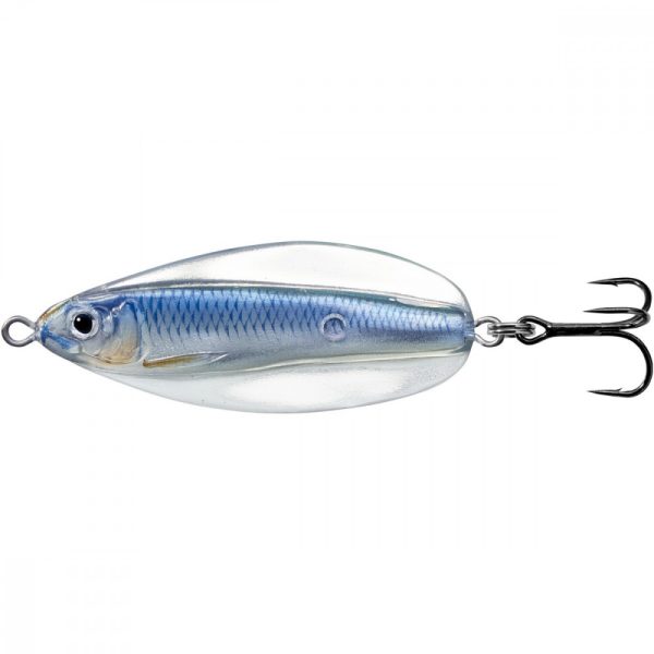Livetarget Erratic Shiner Löffel Silber/Blau 14gr 6cm Taumelnder Blinker