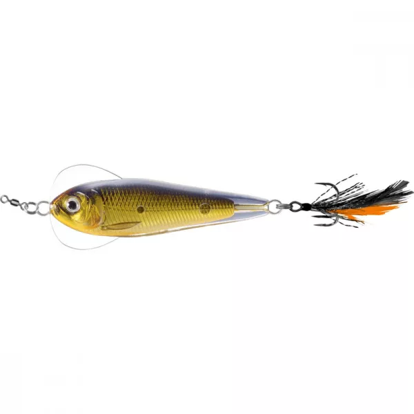Livetarget Flutter Shad Jigging Spoon Gold/Schwarz 14gr 5,5cm Taumelblinker
