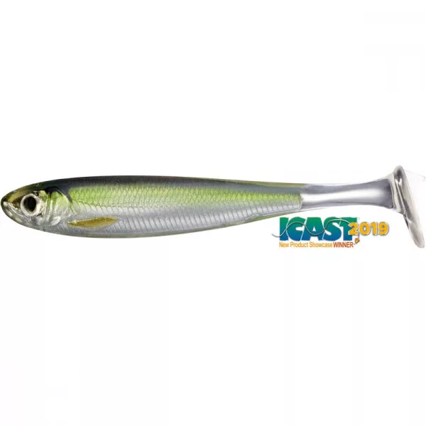 Livetarget Slow-Roll Shiner Paddle Tail Silber/Grün 10cm Gummifisch 4 Stk.