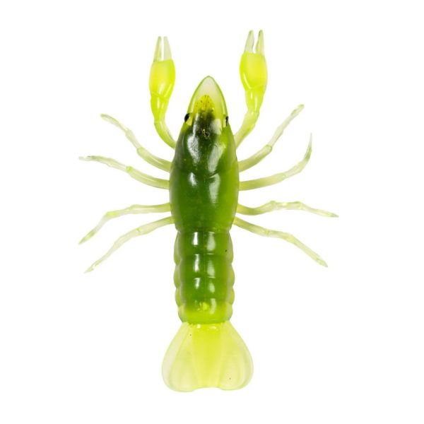 Livetarget Flusskrebs Unmontiert Chartreuse-Grün 7,1cm Sinkend Plastik-Krebs 6 Stk.