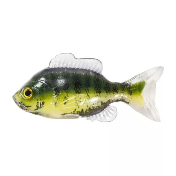 Livetarget Sunfish Unrigged Grün-Creme 8,5cm Gummi-Sonnenbarsch 4 Stk.