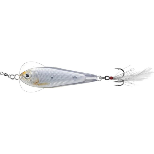 Livetarget Flutter Shad Jigging Spoon Silber-Perl 7cm 28gr Taumelnder Blinker