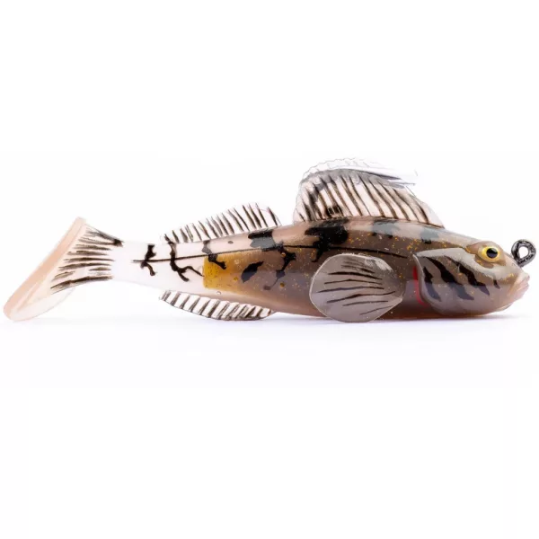 Livetarget Goby Paddletail Rigged Brown-Chartreuse 8,4cm 12gr Sinkender Gummifisch
