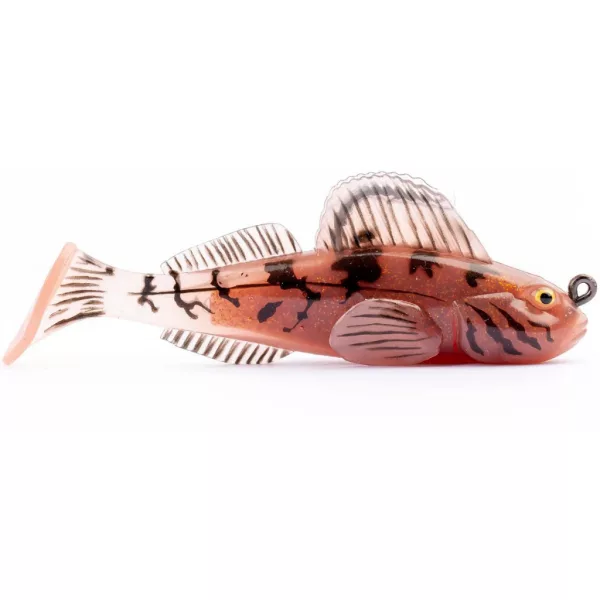 Livetarget Goby Paddletail Rigged Brown-Gelb 8,4cm 12gr Sinkender Gummifisch