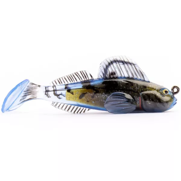 Livetarget Goby Paddletail Rigged Black-Blue 8,4cm 12gr Sinkender Gummifisch
