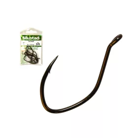   Mustad Ultra NP Single Catfish Black Nickel 2/0 Geöhrter Haken mit Widerhaken 8 Stk.