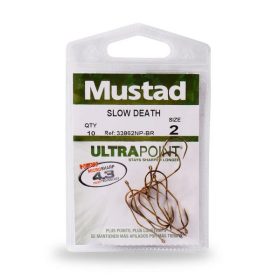   Mustad Aberdeen Slow Death BR 2 Geöhrter Haken mit Widerhaken 10 Stk.