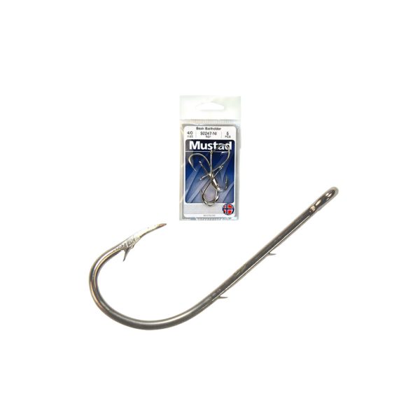 Mustad Beak Hooks Baitholder Nickel 5/0 Zanderhaken 25 Stück