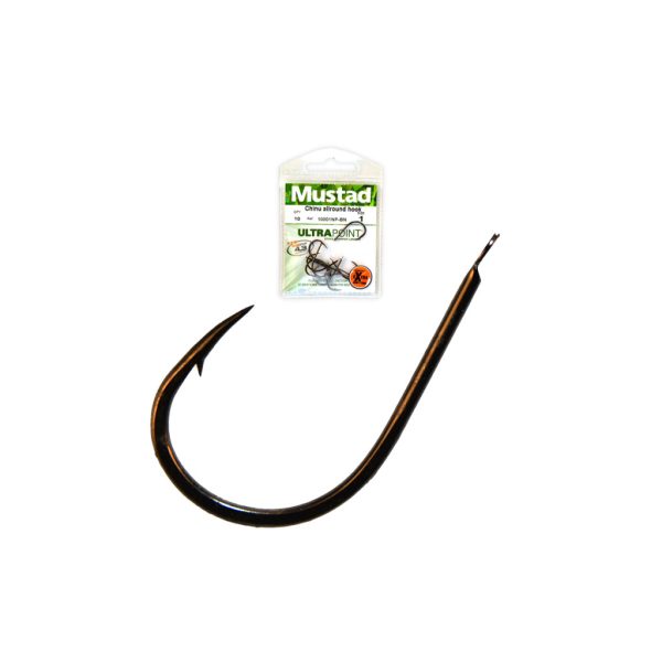 Mustad Chinu Allround Hook 3 Haken mit Plättchen und Widerhaken 12 Stück