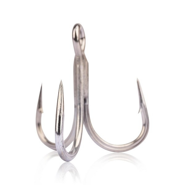 Mustad Un Inline Treble 5X Strong Titan Steel 2/0 Drillingshaken 4 Stk