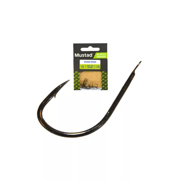 Mustad Match Feeder Feeder Spade 8 Plattenhaken, mit Widerhaken 15 Stück