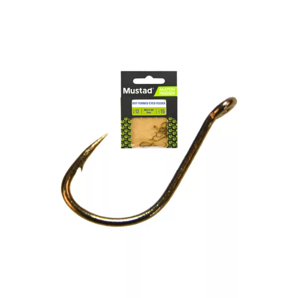 Mustad Ultra NP Out Turned Eyed Feeder 14 Öhrhaken mit Widerhaken 15 Stk.