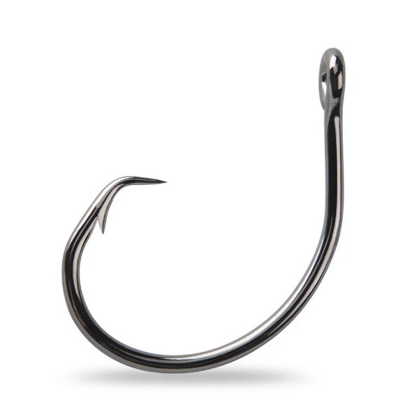 Mustad Demon Wide Gap Circle Haken 12/0 mit Öhr und Widerhaken 3 Stk.
