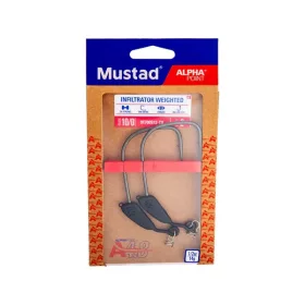   Mustad Infiltrator Weighted 3/0 3gr Gewichteter Offset-Haken 3 Stk.