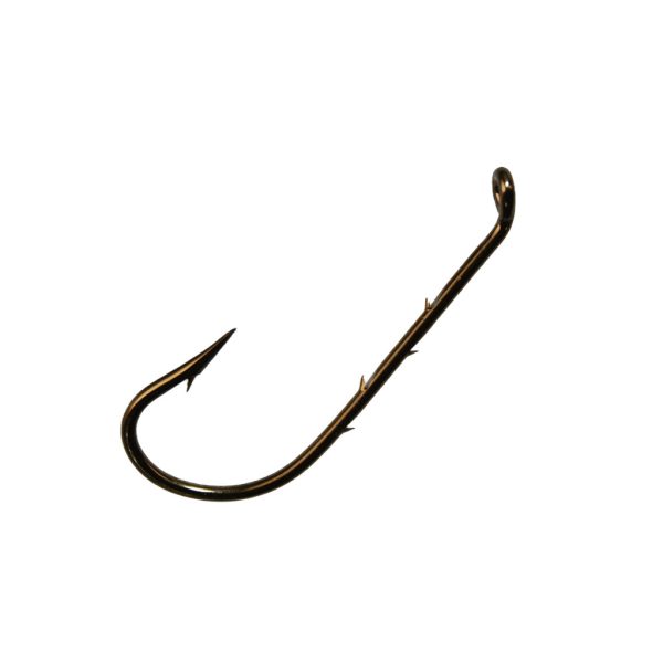 Mustad Best Kirby Hooks Bronze 2 Haken mit Öhr und Widerhaken 10 Stück