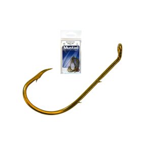  Mustad Beak Baitholder Bronze 2/0 Geöhrter Zanderhaken mit Widerhaken 7 Stück