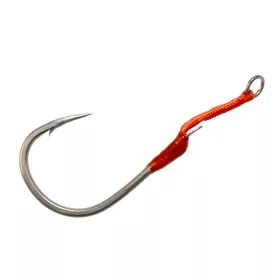   Mustad Hoodlum Speed Single 10/0 Widerhakenhaken mit Platte und Assist Rig 2 Stück