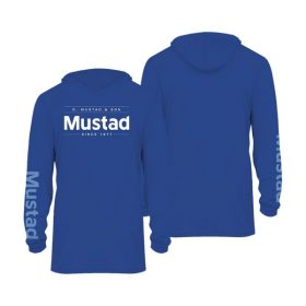   Mustad Blau Brand Longsleeve UV With Hood 2XL Langarmshirt mit Kapuze