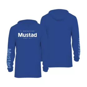   Mustad Blau Brand Longsleeve UV With Hood 3XL Langarmshirt mit Kapuze