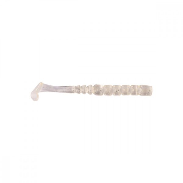 Mustad Aji Paddle Tail 5,08cm Klar Luminous Silber Glitzer Plastikköder 12 Stück