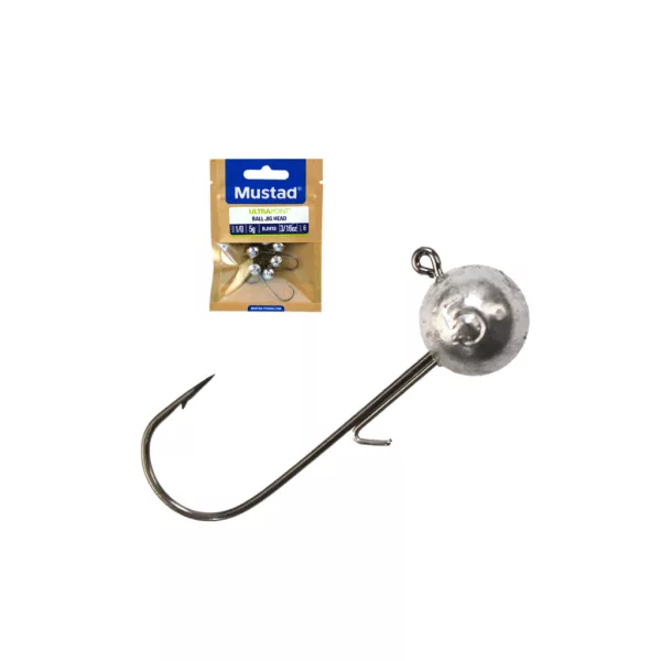 Mustad Ball Jig Head W/Keeper 1/0 10gr Jigkopf mit Haken 25Stk