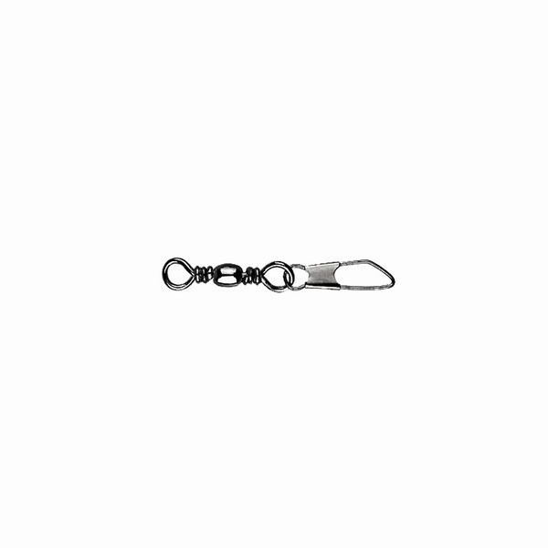 Mustad Barrel Swivel With Safety Snap 10×A2 10 Stk. Wirbel mit Sicherheitskarabiner
