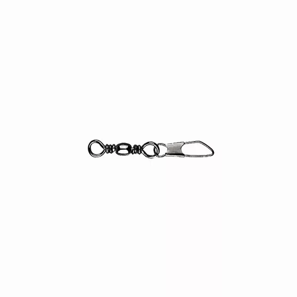 Mustad Barrel Swivel With Safety Snap 14×A1 10 Stück Wirbel mit Sicherheitskarabiner