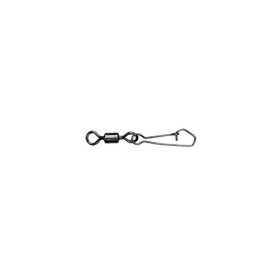   Mustad Rolling Swivel Round Eye With Hook Snap 4 Black Nickel Wirbel 10Stk