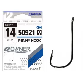   Owner 50921 Penny Hook 16 Öhrhaken, mit Widerhaken Brassenhaken 11 Stück
