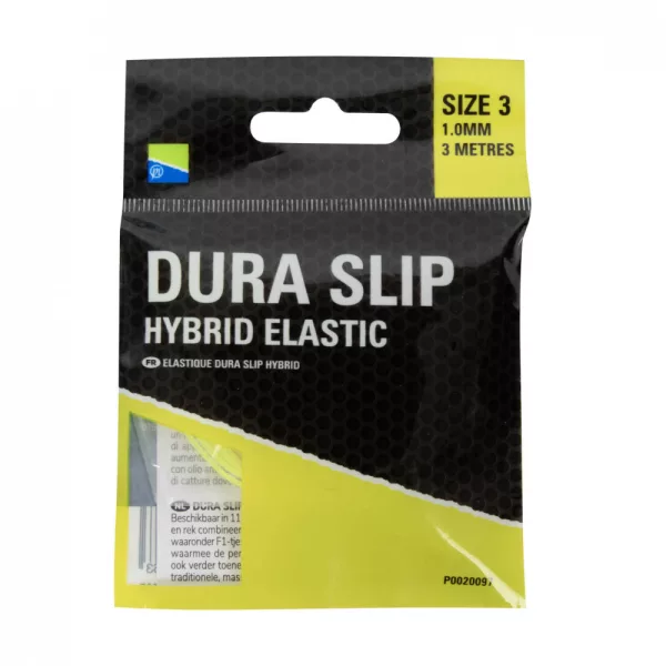 Preston Dura Slip Hybrid Elastic 3 Yellow 1,0mm Kopfruten-Hybridgummi 3m