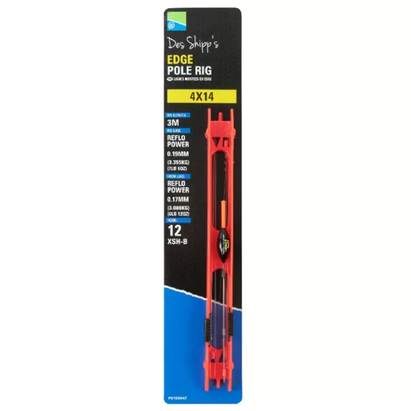 Preston 4x14 Edge Pole Rig Fertige Kopfrutenmontage