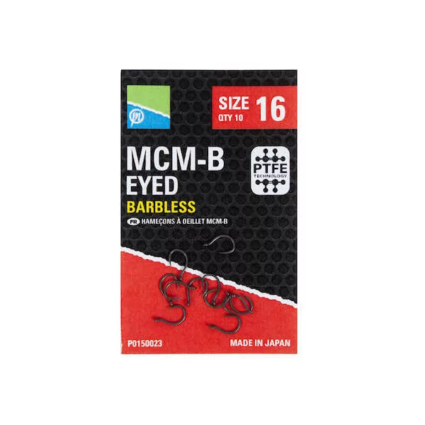 Preston McmB Hooks 14 Mit Öse, Widerhakenloser Haken 10Stk