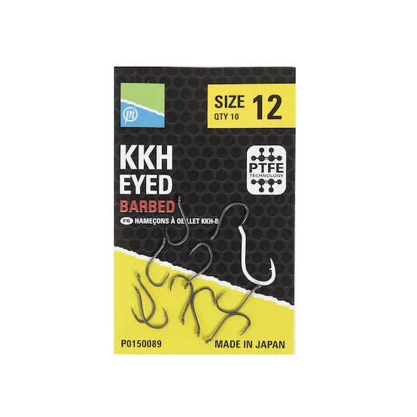 Preston KKH Barbed 12 Öhr, Widerhakenhaken 10 Stk.
