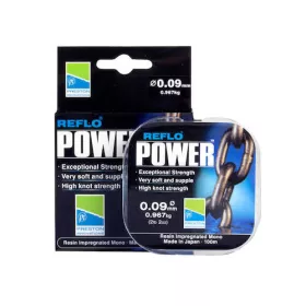 Preston Reflo Power 100m 0,09mm Vorfachschnur