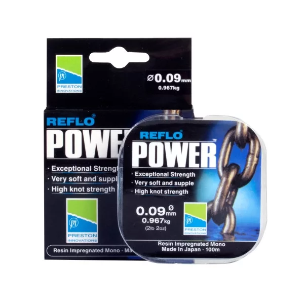 Preston Reflo Power 100m 0,13mm Vorfachschnur