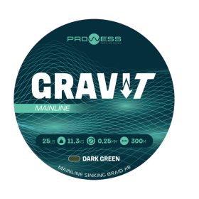   Prowess Gravi-T Mainline Braid X8 Dunkelgrüne Sinkende 0,30mm 300m Geflochtene Hauptschnur