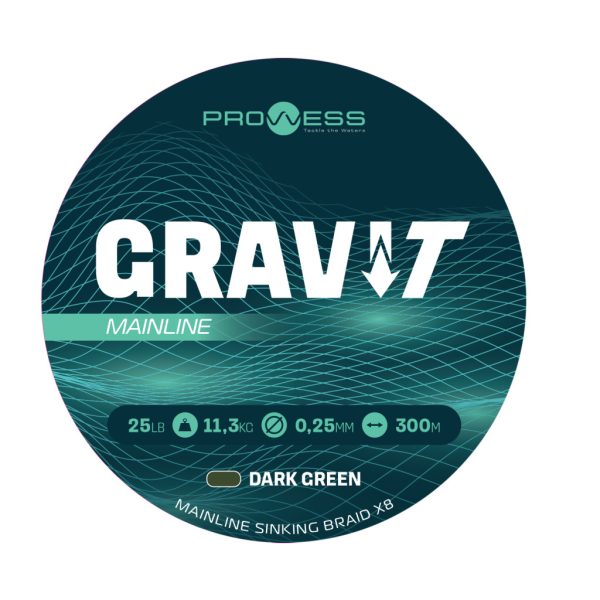 Prowess Gravi-T Mainline Braid X8 Dunkelgrüne Sinkende 0,30mm 300m Geflochtene Hauptschnur