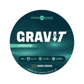   Prowess Gravi-T Mainline Braid X8 Dunkelgrün Sinkend 0,35mm 1200m Geflochtene Hauptschnur