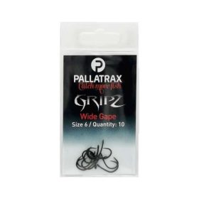   Pallatrax Gripz Wide Gape 2 Boilie-Haken mit Öhr, ohne Widerhaken 10 Stück