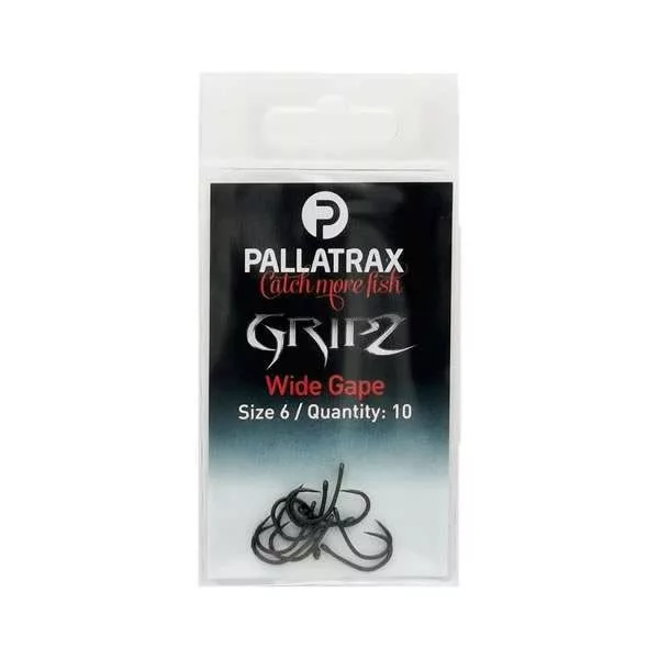 Pallatrax Gripz Wide Gape 2 Boilie-Haken mit Öhr, ohne Widerhaken 10 Stück