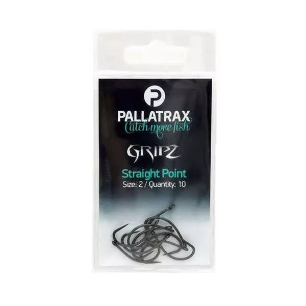 Pallatrax Gripz Straight Point 2 Ösen, Widerhakenloser Boilie Haken 10Stk