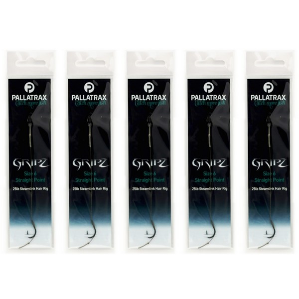 Pallatrax Gripz Straight Point Hair Rigs 8 12lb Braid Geflochtener Vorgebundener Haken