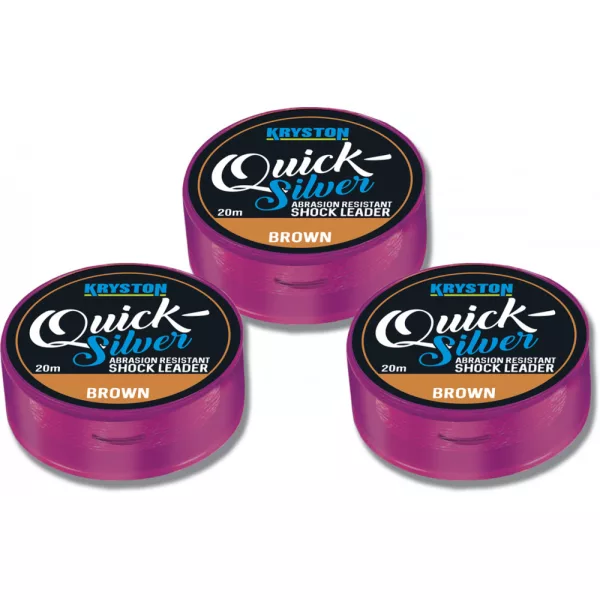 Kriston Quicksilver Shock Leader 25lbs 20m Geflochtene Vorfachschnur-Braun