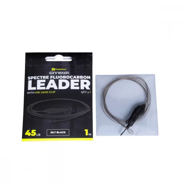 Ridgemonkey Spectre Fluorocarbon Uni Lead Clip Leader - Silt Schwarz Boilie Rig